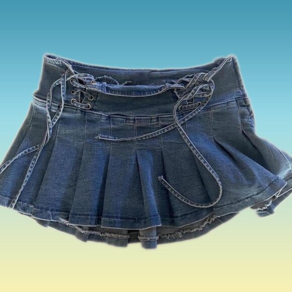 Pleated Denim skirt XS - Picture 1 of 6